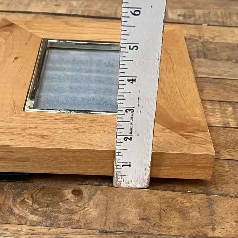 Photo Frame Natural Wood Metal 4 x 6